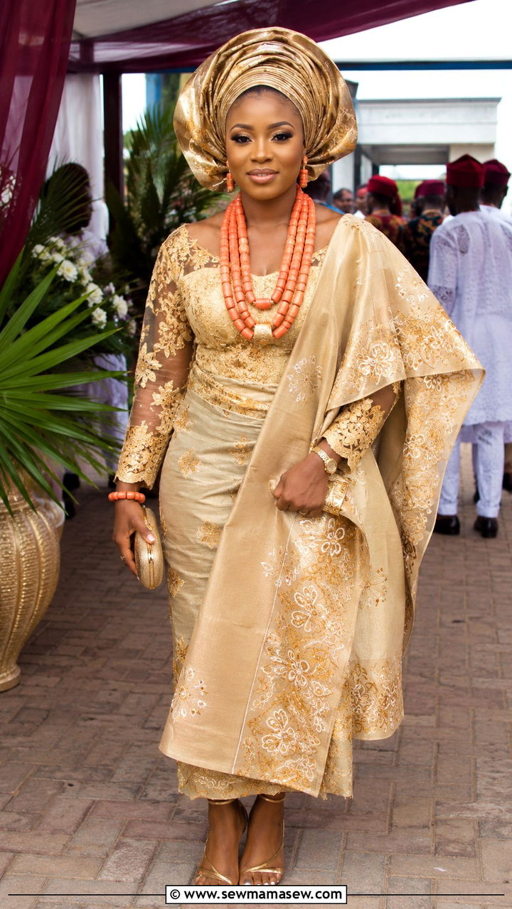 Double Wrapper And Blouse In George Fabric - 25 Wedding guest outfit ideas Nigerian wedding