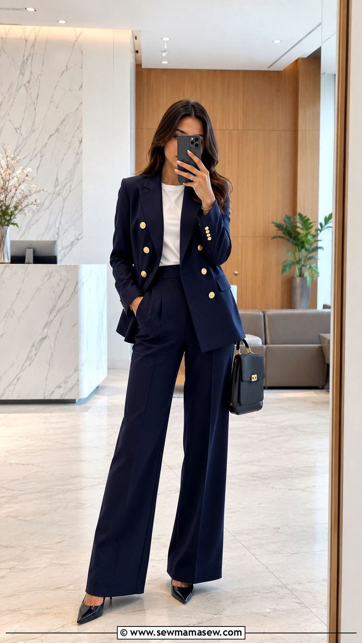 Double breasted blazer outfit women - 30 Wall Street outfit ideas
