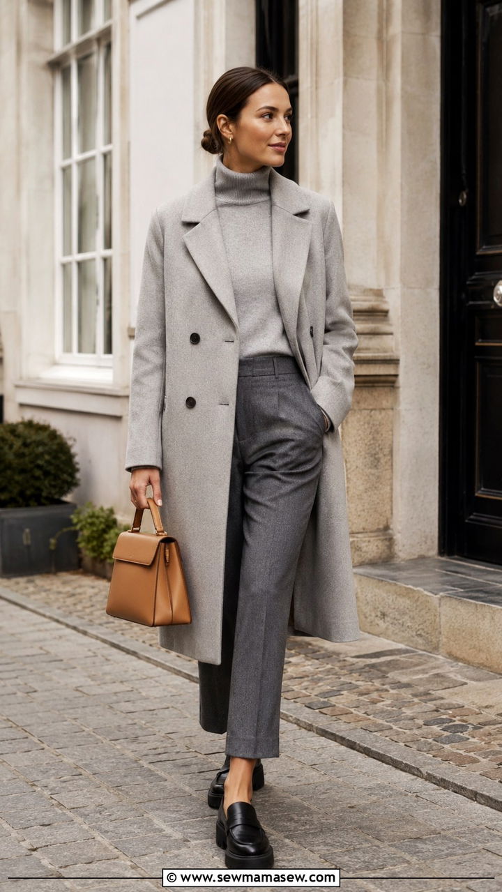 Double faced coat and chunky loafers - 30 Danish cozy outfit ideas