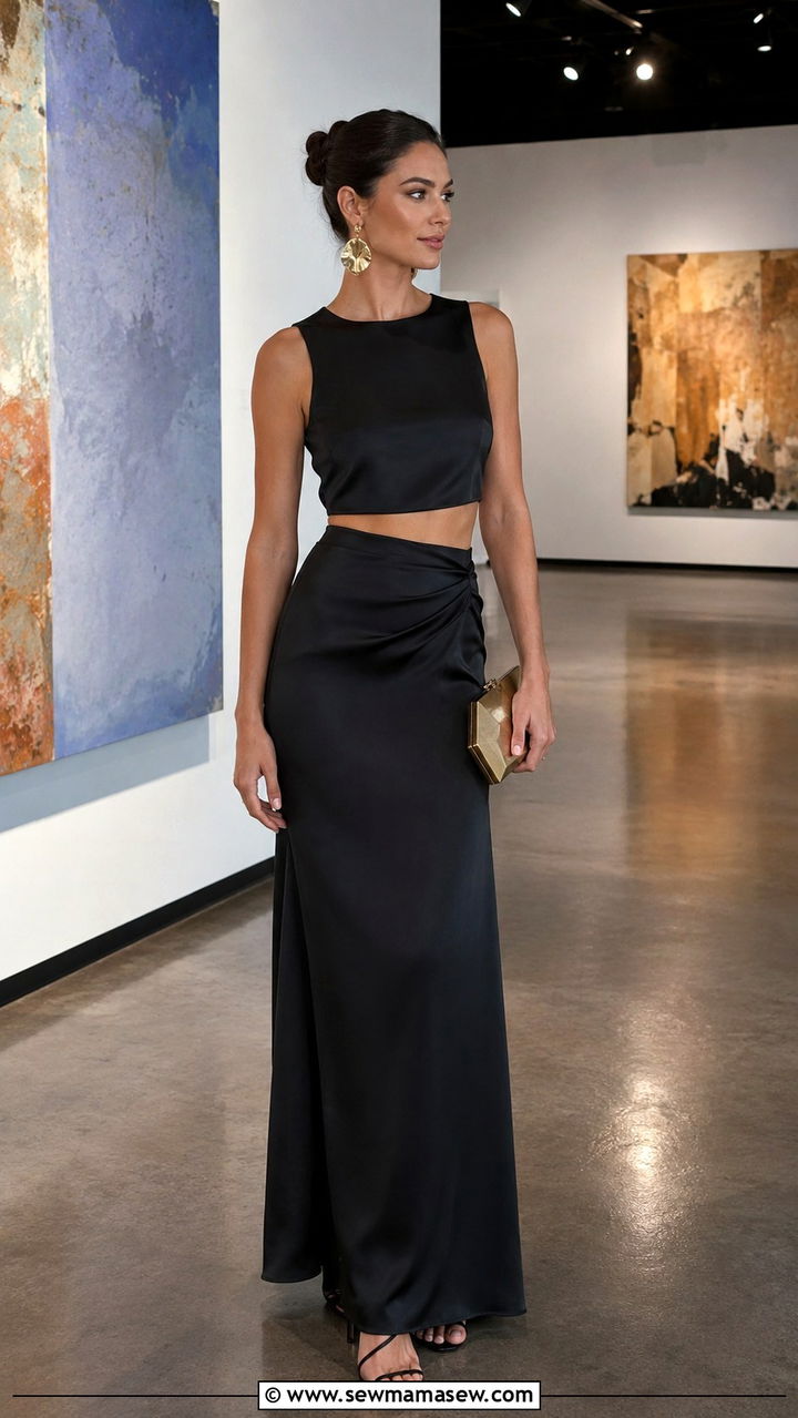 Draped Chiffon Gown For Black Tie Optional - 25 Black tie optional wedding guest outfit ideas