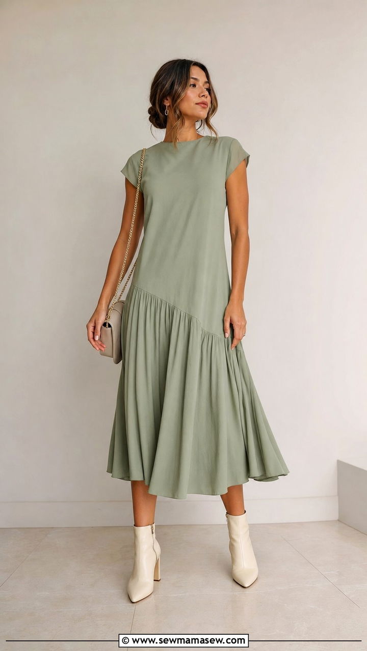 Drop Waist Dress With Ankle Boots - 25 spring outfits 2026 women to copy
