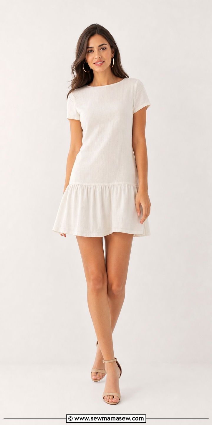 Drop Waist Dress With Ankle Strap Heels Outfit - 25 spring outfits for short torso women