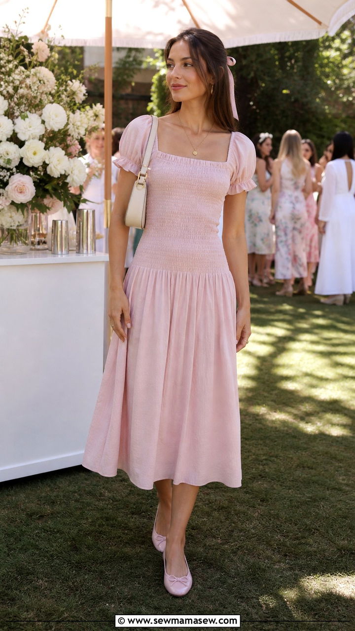 Drop Waist Dress and Ballet Flats Spring 2026 - 40 spring outfits 2026