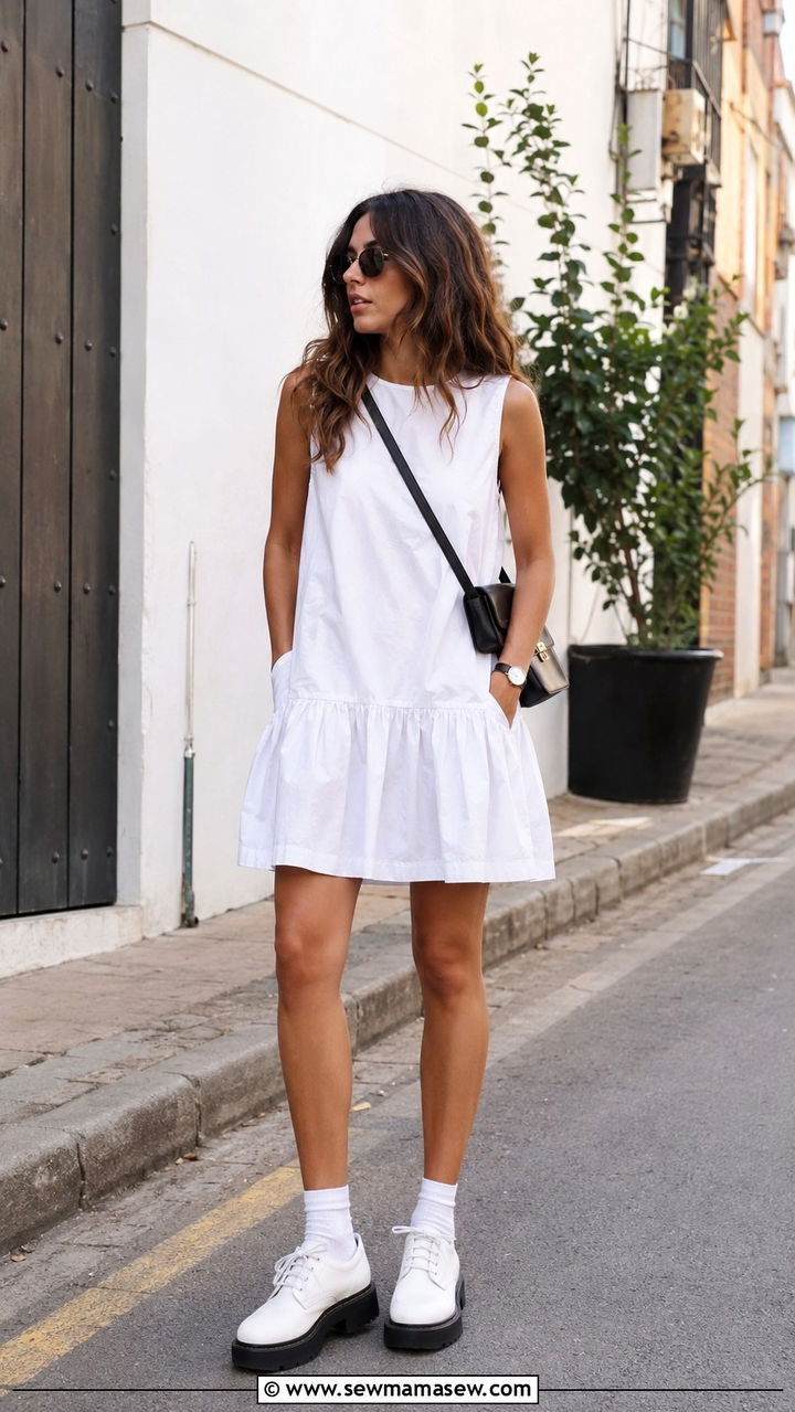 Drop Waist Dress and Derby Shoes Outfit - 25 2026 outfits ideas