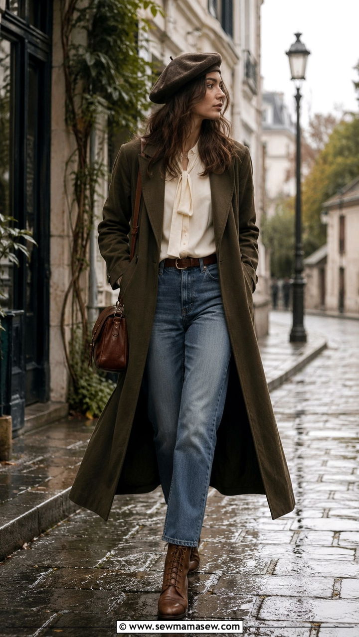 Duster Coat With Poet Jeans Outfit - 25 Poetcore outfit ideas