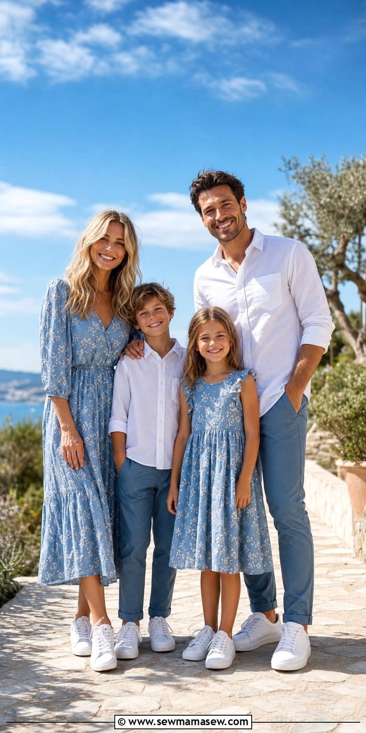 Dusty Blue And White Family Photo Outfits Spring 2026 - 25 Family photo outfit ideas spring 2026