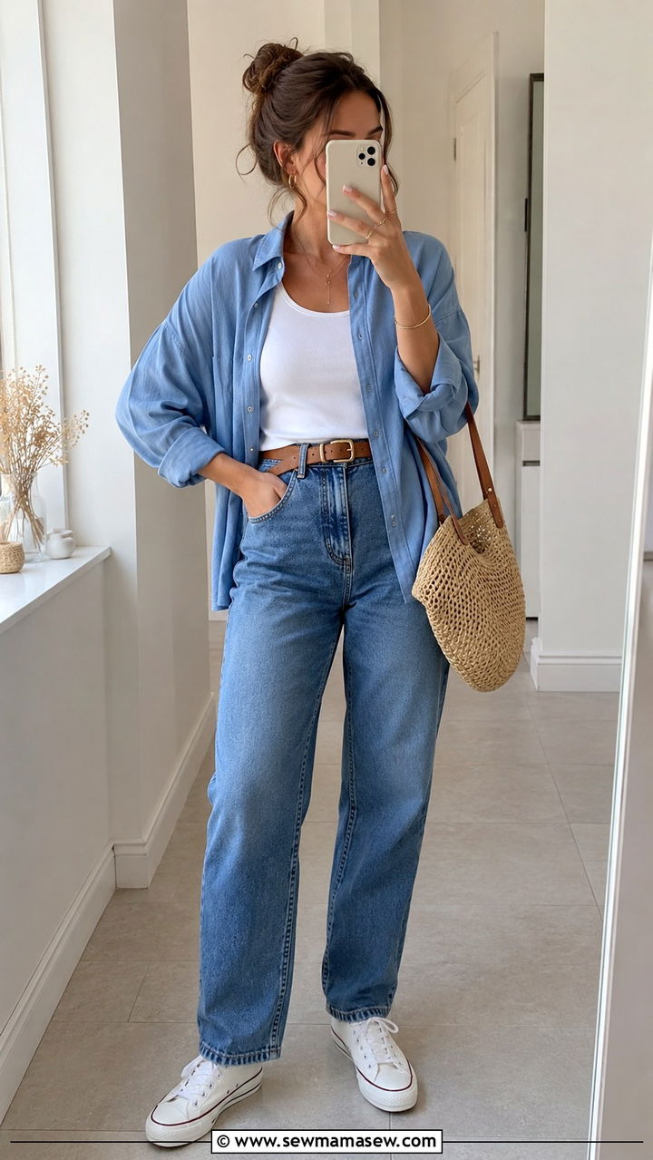 Dusty Blue Casual Weekend Outfit - 30 Dusty blue outfit ideas