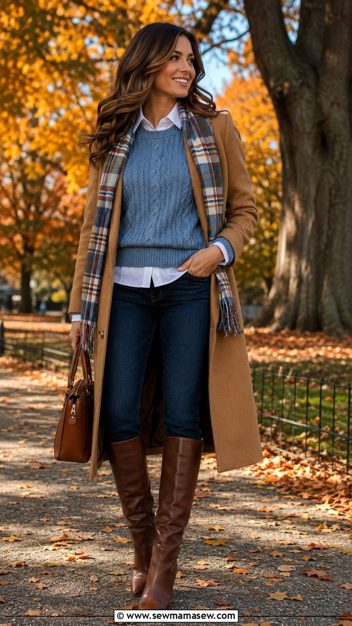 Dusty Blue Fall Layering Outfit - 30 Dusty blue outfit ideas