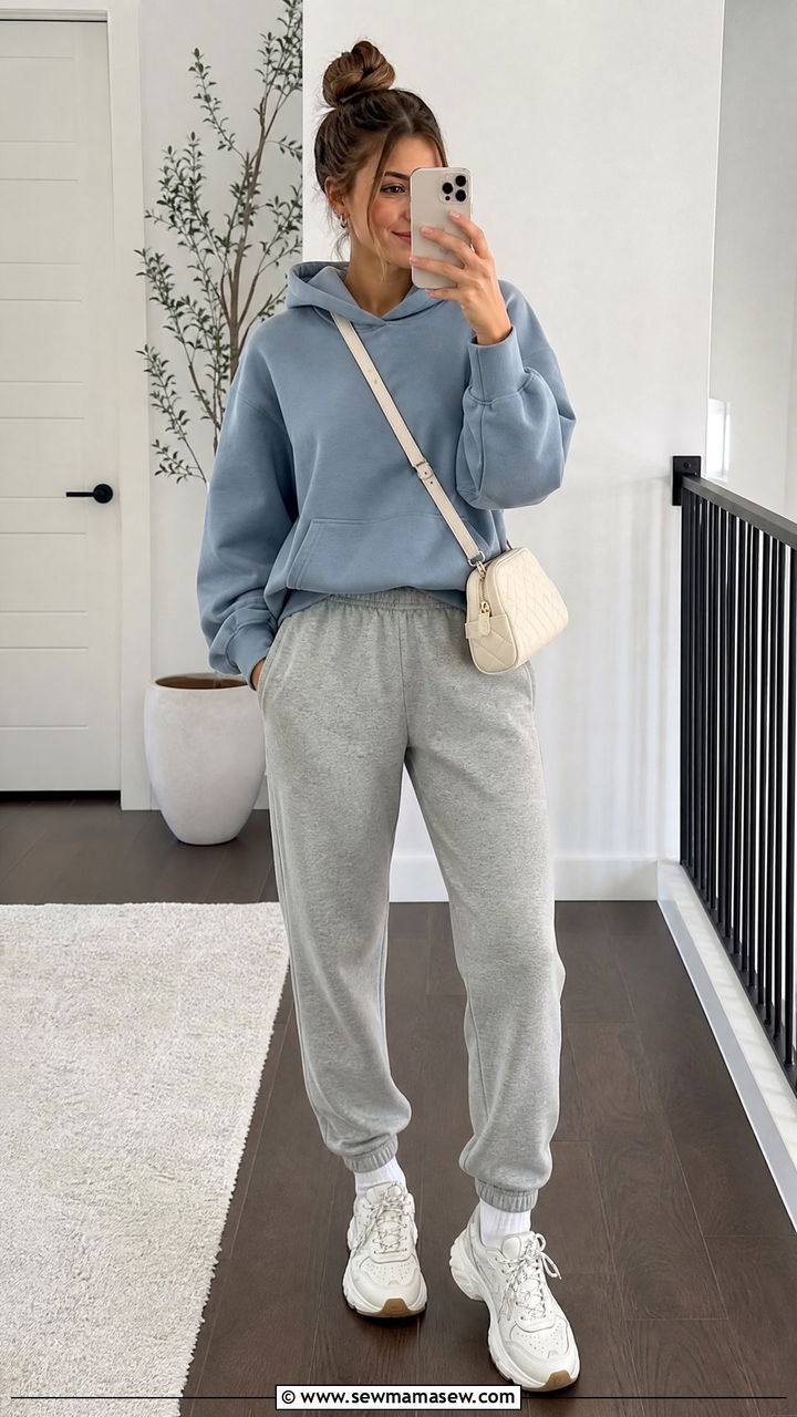Dusty Blue Hoodie And Joggers - 30 Dusty blue outfit ideas