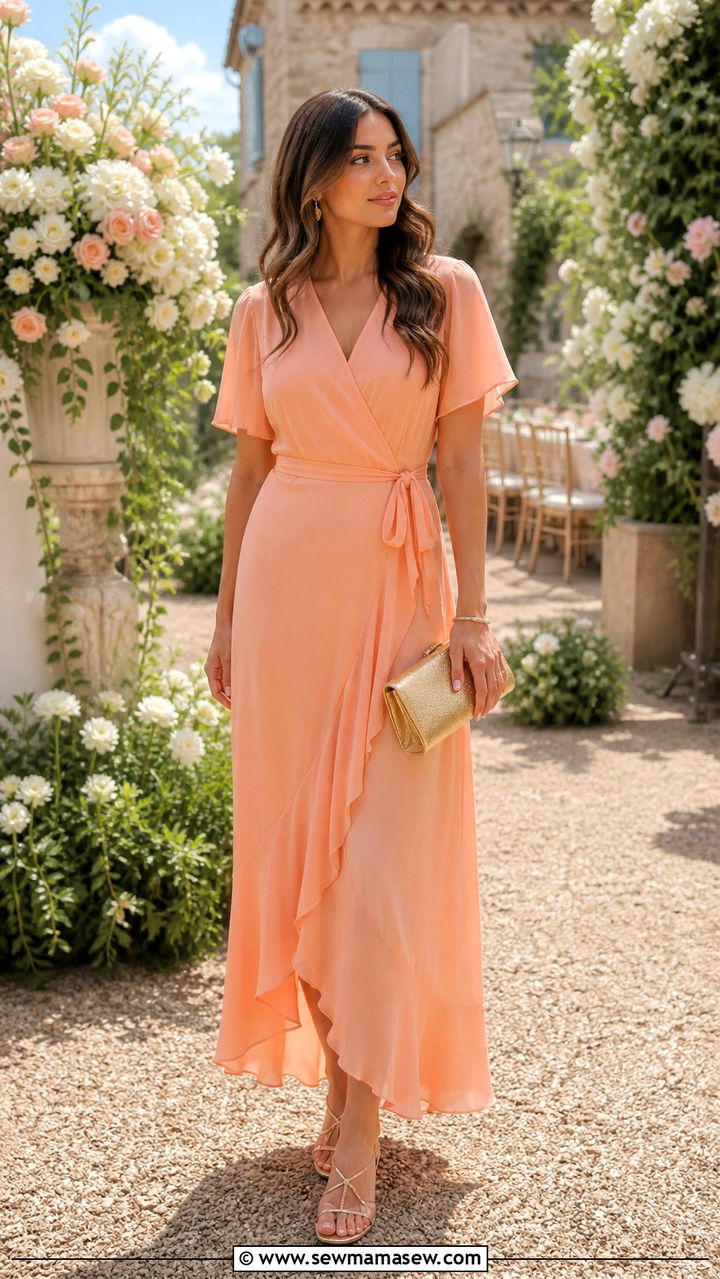Dusty Blue Off Shoulder Maxi Dress With Pearl Choker - 40 Spring wedding guest outfits