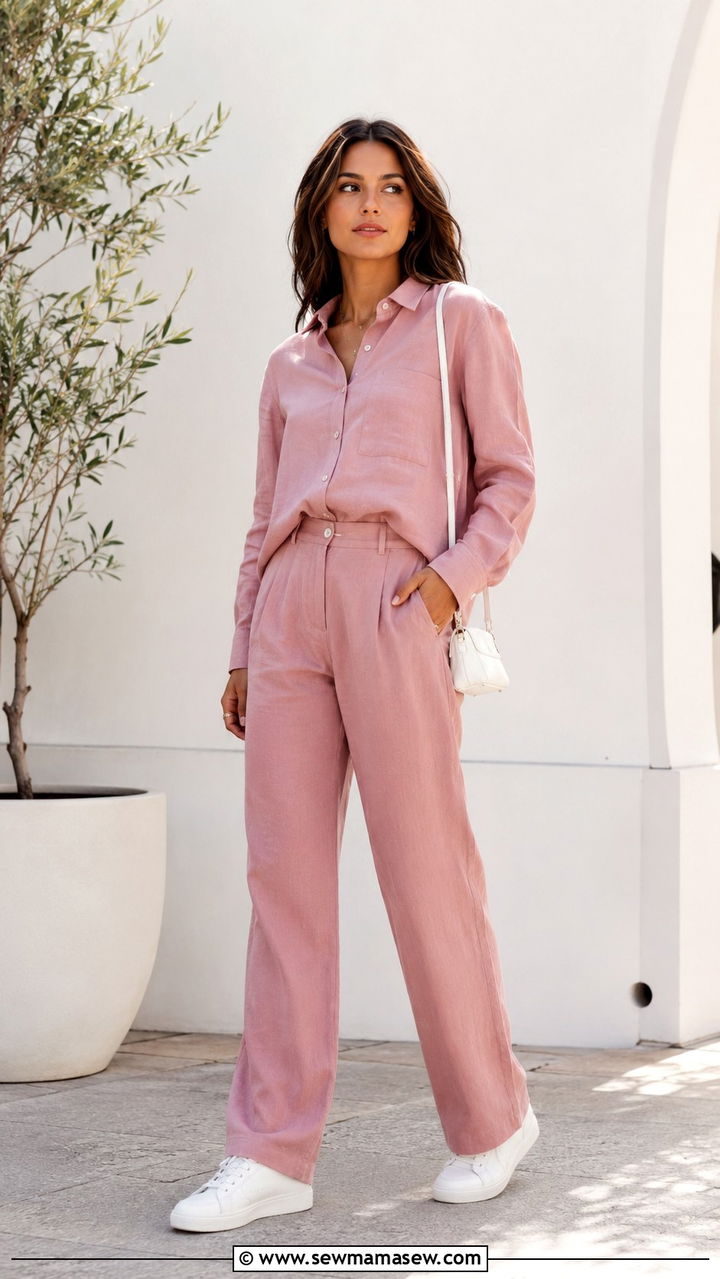 Dusty Pink Co Ord Set Outfit - 30 Dusty pink outfit ideas