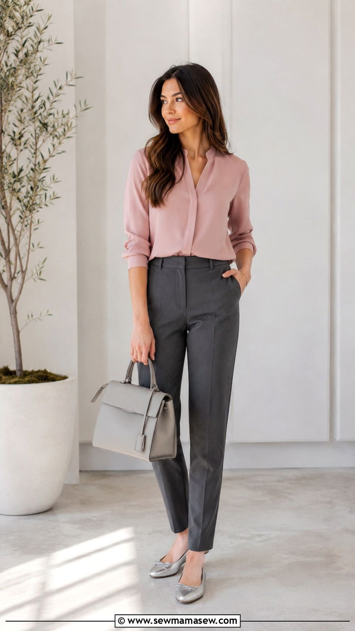 Dusty Pink and Gray Outfit Combination - 30 Dusty pink outfit ideas