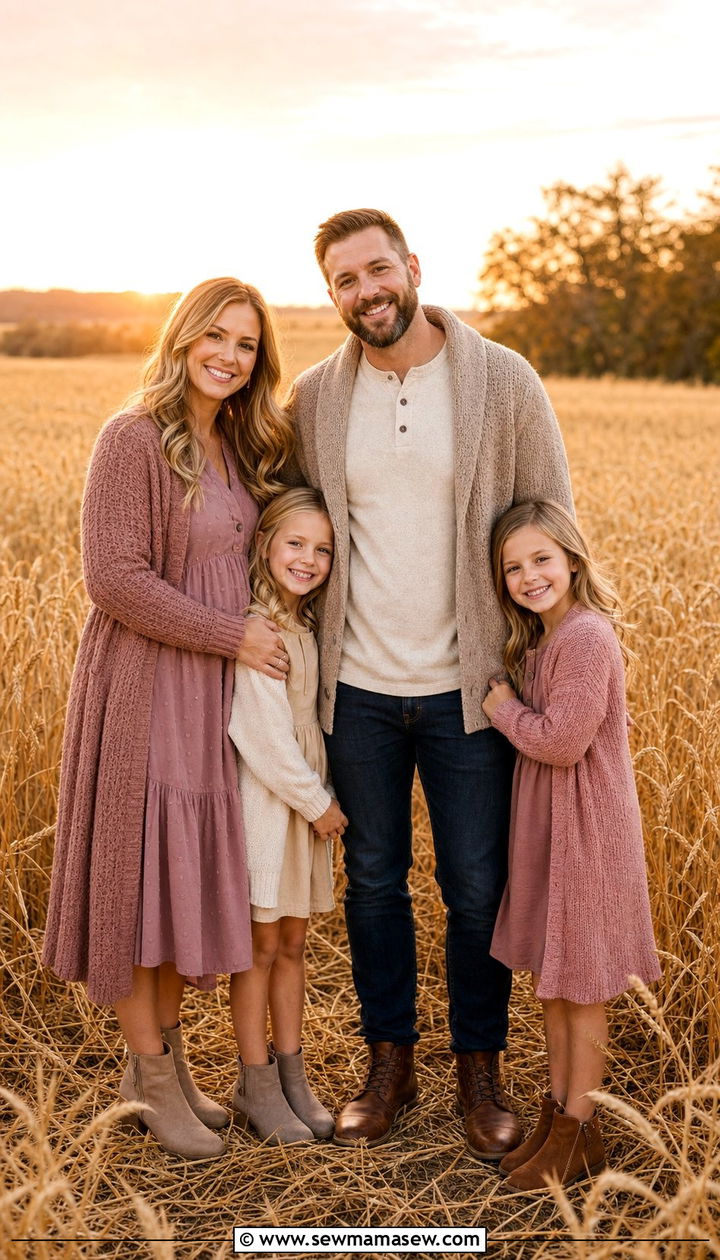 Dusty Rose And Mauve Fall Family Photo Outfit - 25 Family photo outfit ideas matching