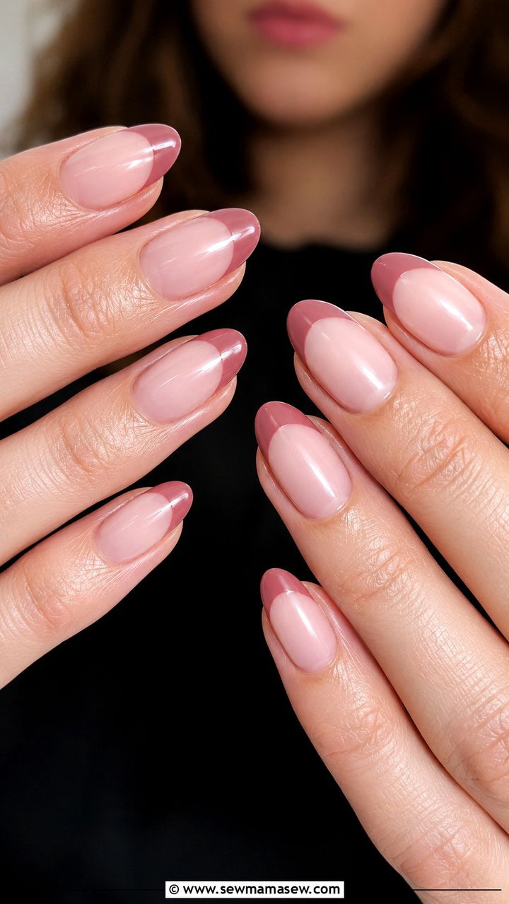 Dusty Rose French Gel Nails - 50 gel polish