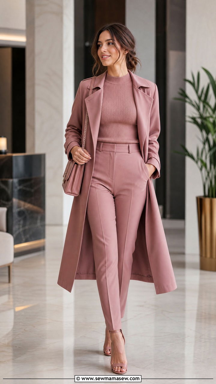 Dusty Rose Monochrome Outfit - 30 monochrome outfit ideas for women