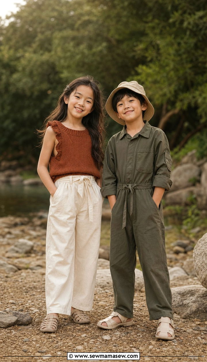 Earth Tone Coordinated Sibling Outfits - 25 Spring sibling outfit ideas