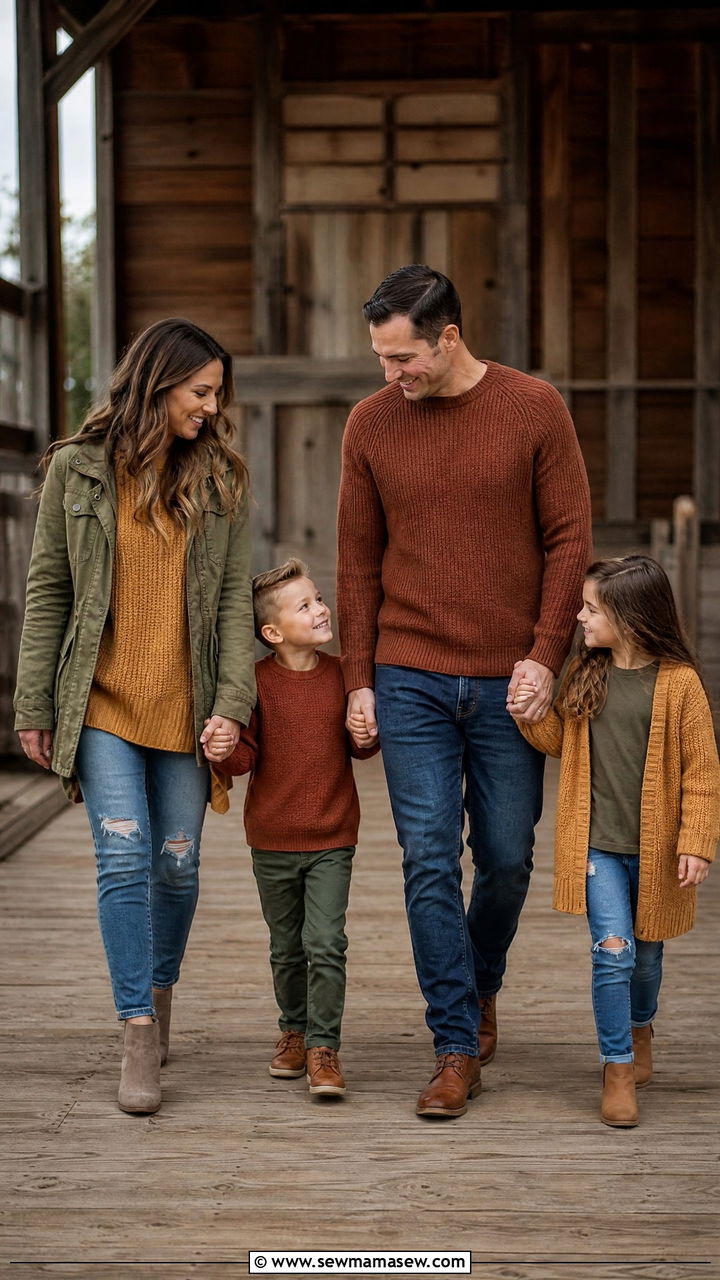 Earth Tone Family Photo Outfits - 30 casual family photo outfits