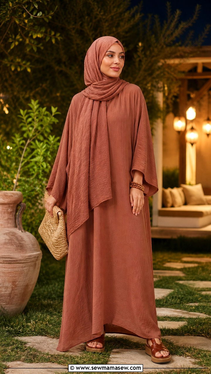 Earth Tone Kaftan Ramadan Natural Look - 40 Ramadan outfit ideas