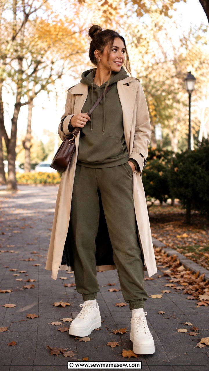 Earth tone hoodie and joggers outfit - 30 Hoodie and joggers outfit ideas