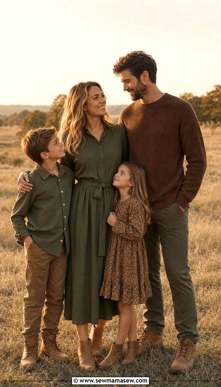 Earthy Brown And Olive Family Photo Outfits Spring 2026 - 25 Family photo outfit ideas spring 2026