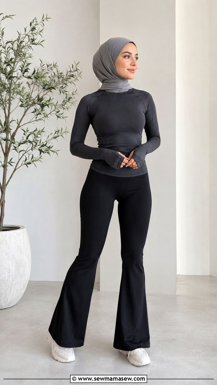 Earthy Tones Yoga Outfit With Cinnamon Hijab - 25 Modest yoga outfit ideas with hijab