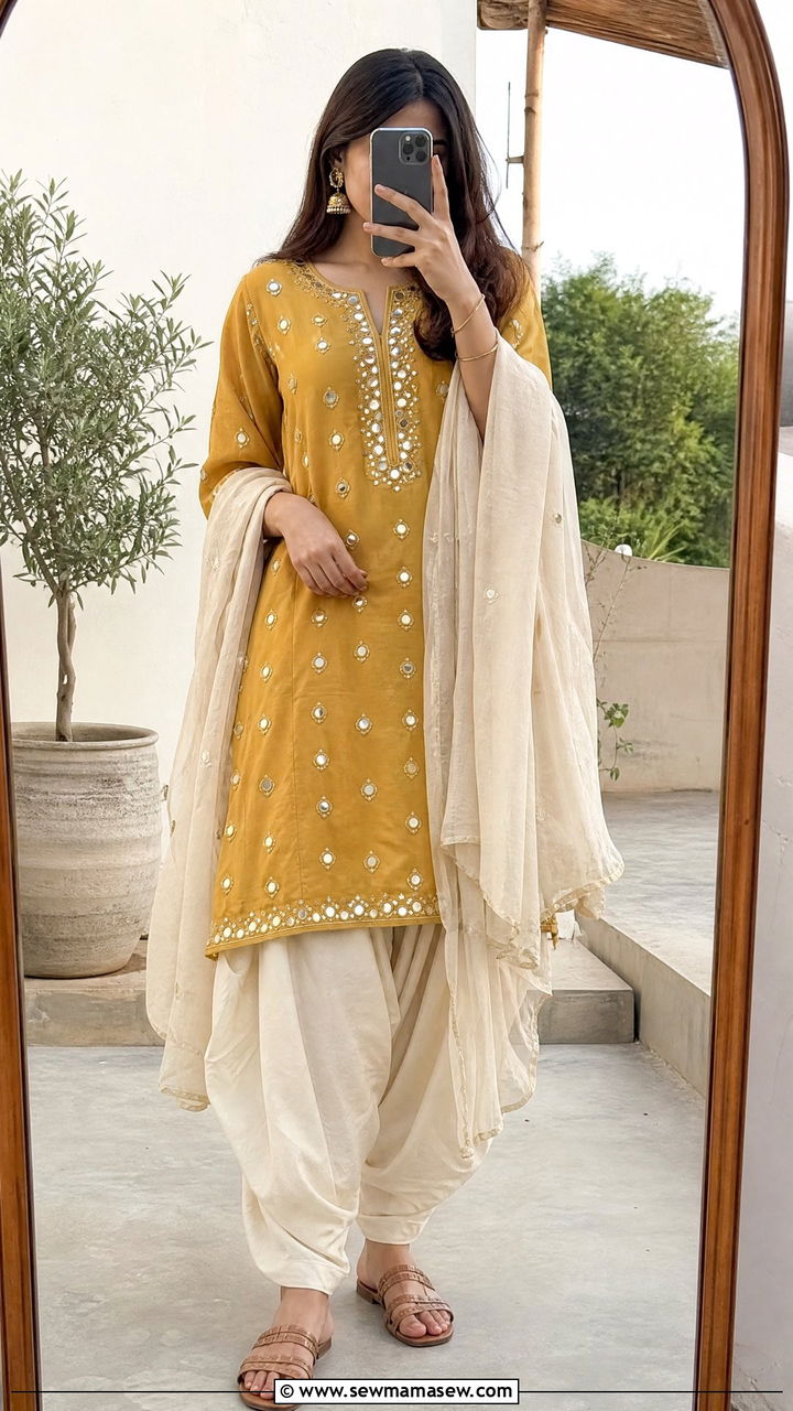 Eid al Adha dhoti pants with kurta - 30 Eid al Adha outfit ideas