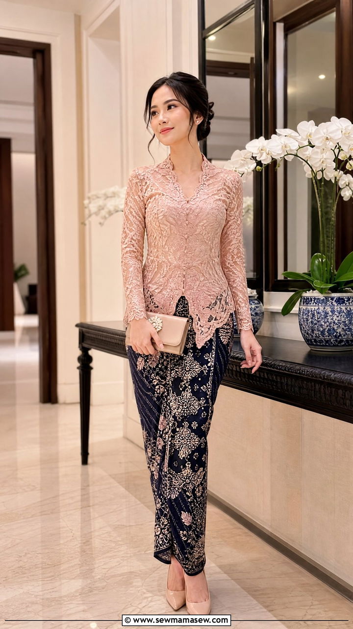 Eid al Adha kebaya with batik - 30 Eid al Adha outfit ideas