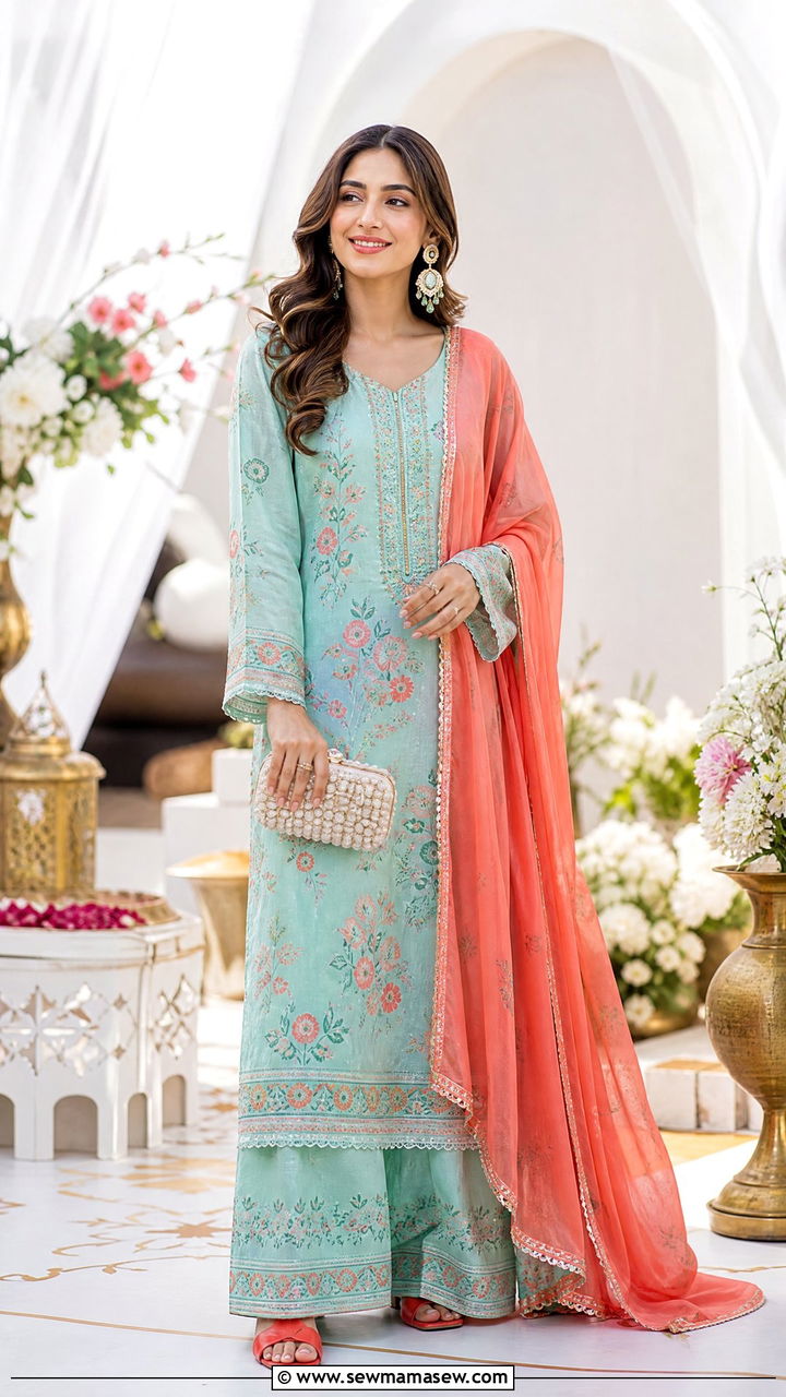 Eid al Adha palazzo suit - 30 Eid al Adha outfit ideas