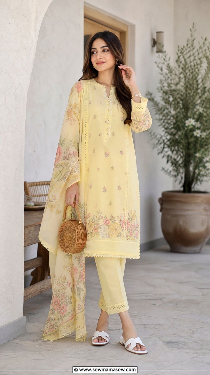 Eid al Adha pastel lawn suit - 30 Eid al Adha outfit ideas