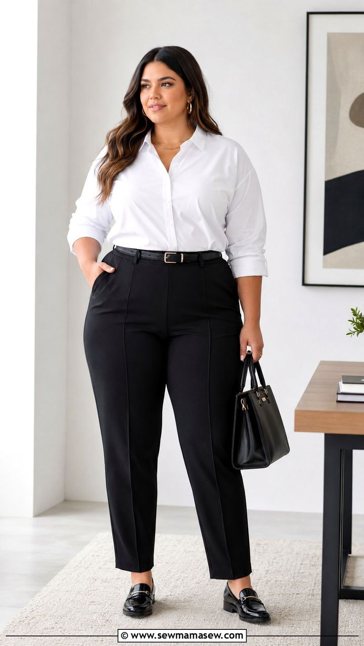 Elbe Poplin Shirt with Tapered Ponte Pants - 20 Plus size from Universal Standard