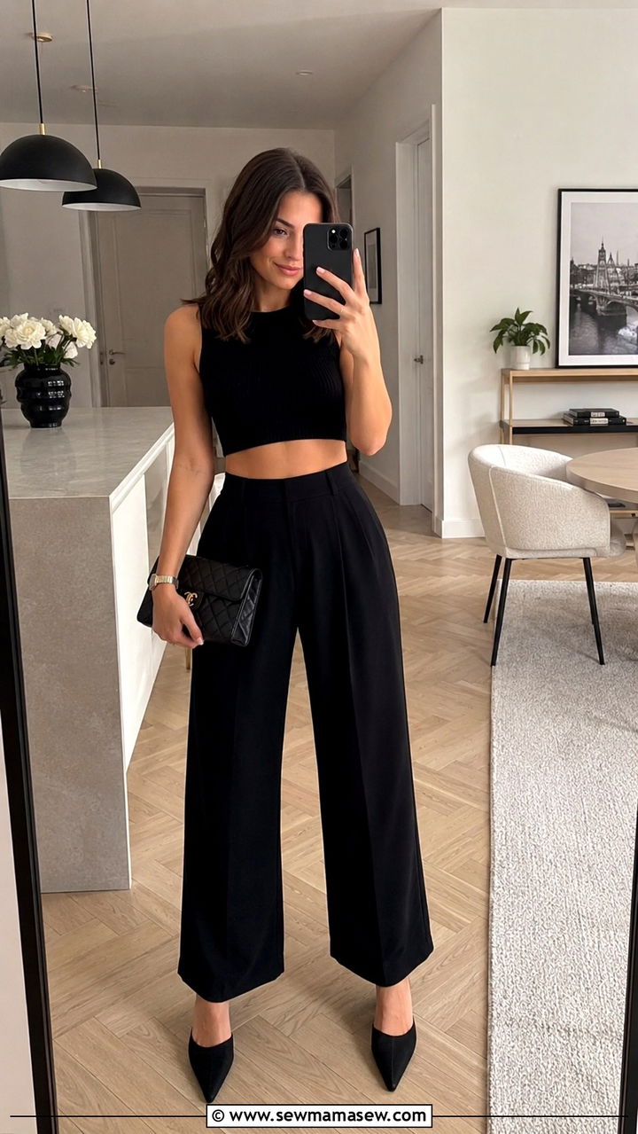 Elegant Black Two Piece Set Outfit - 25 Prague outfit ideas