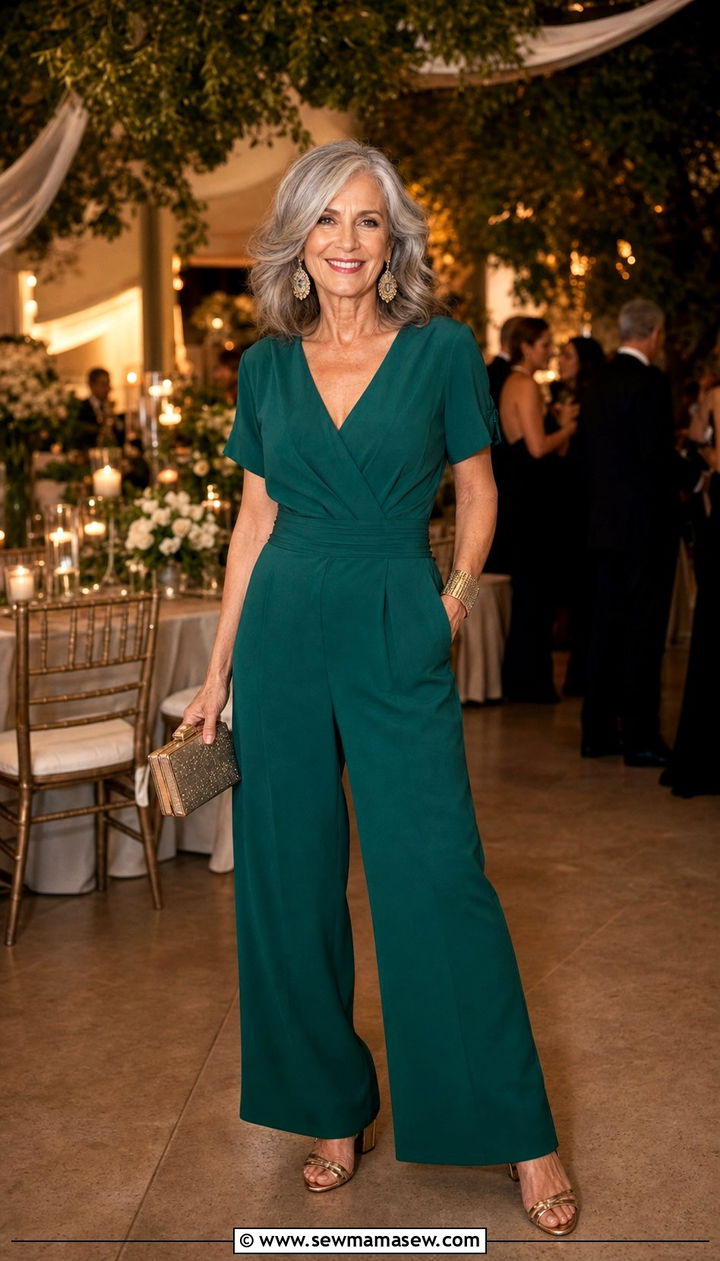 Elegant Jumpsuit With Heeled Sandals - 25 Sophisticated outfit ideas for women over 60