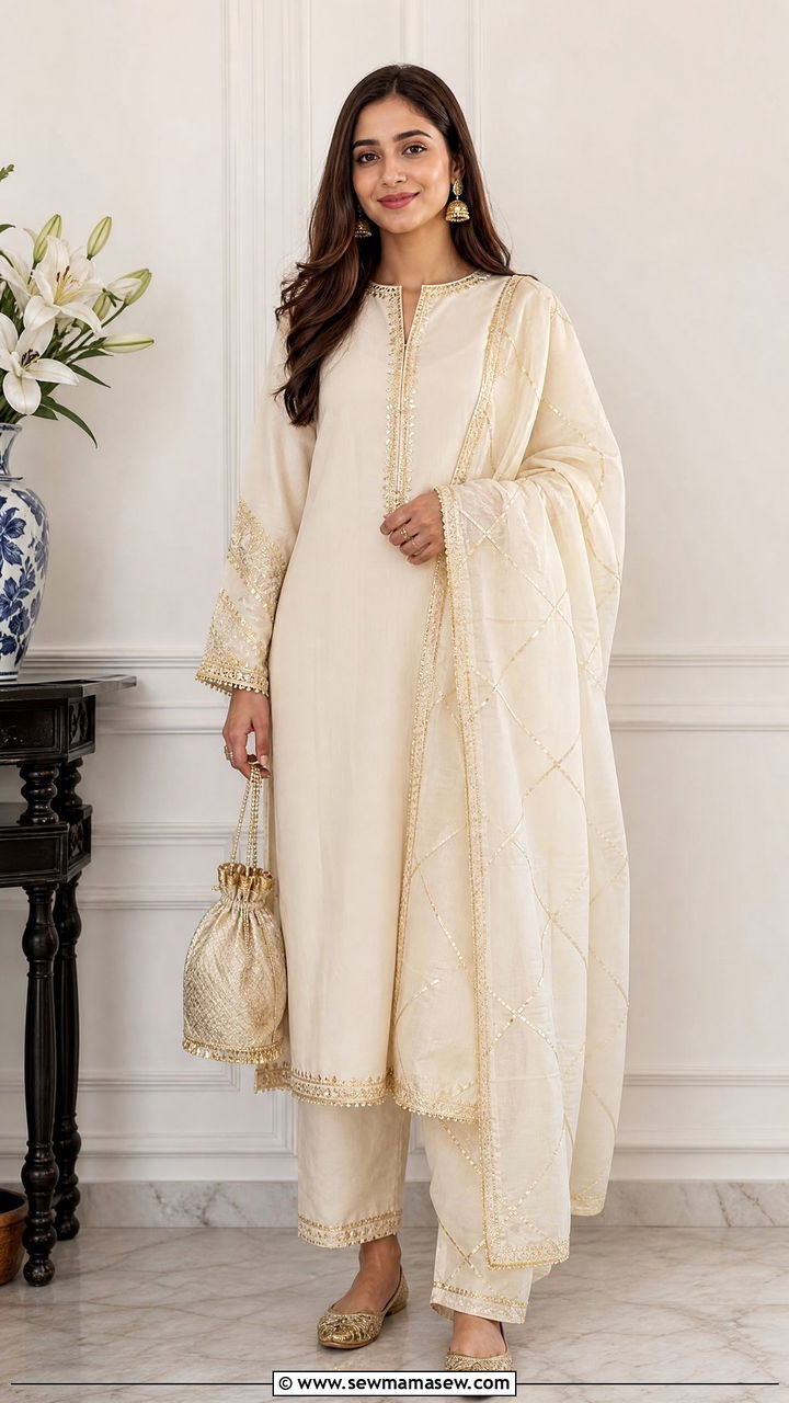 Elegant kurta set with trousers - 25 Iftar outfit ideas