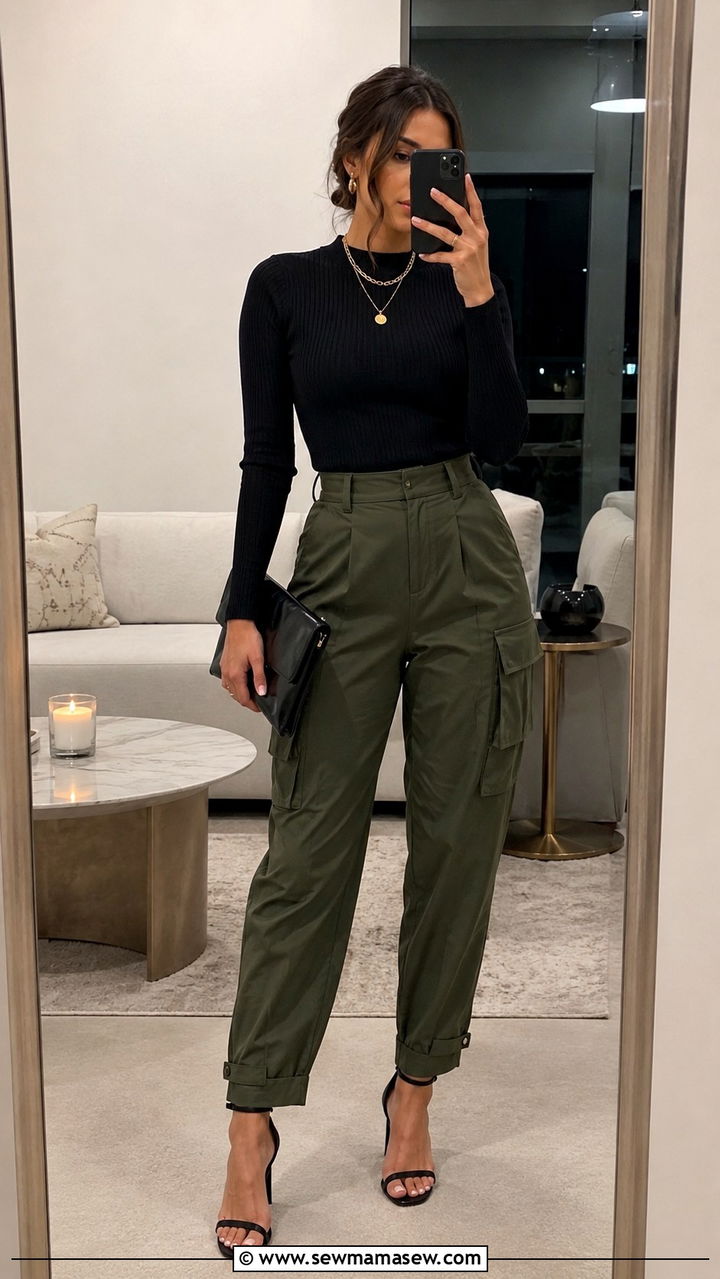 Elevated Cargo Pants With Strappy Heels - 25 2026 fashion trends women ideas