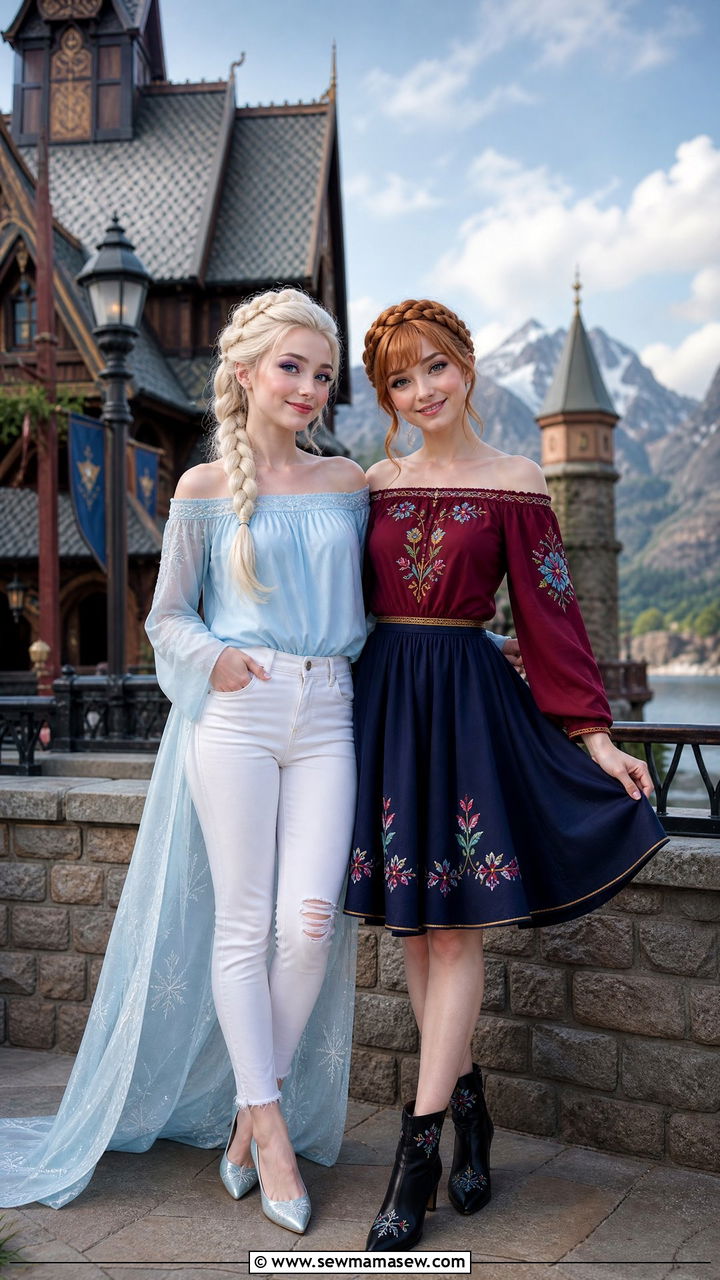 Elsa and Anna Sister Matching Outfit - 30 Disney outfits matching