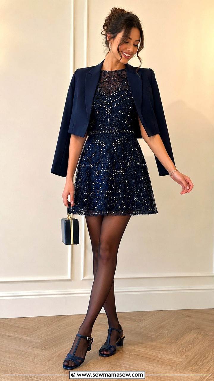 Embellished A line mini - 25 Wedding guest outfit ideas tall women