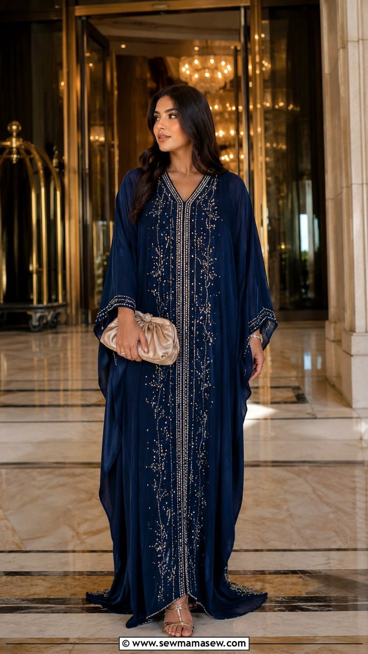 Embellished Farasha With Clutch Dubai Evening Outfit - 20 Modest outfit ideas for Dubai