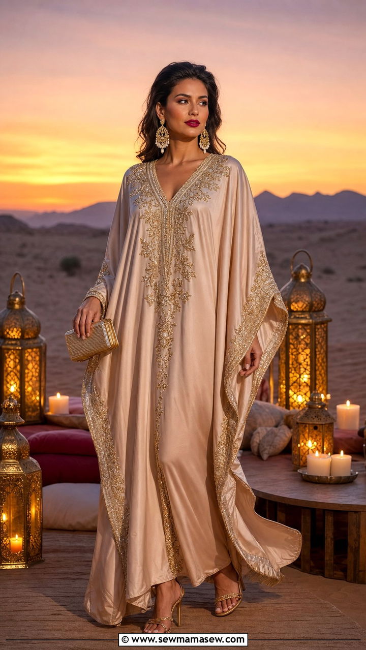 Embellished Kaftan Desert Evening Outfit - 25 Spring desert outfits