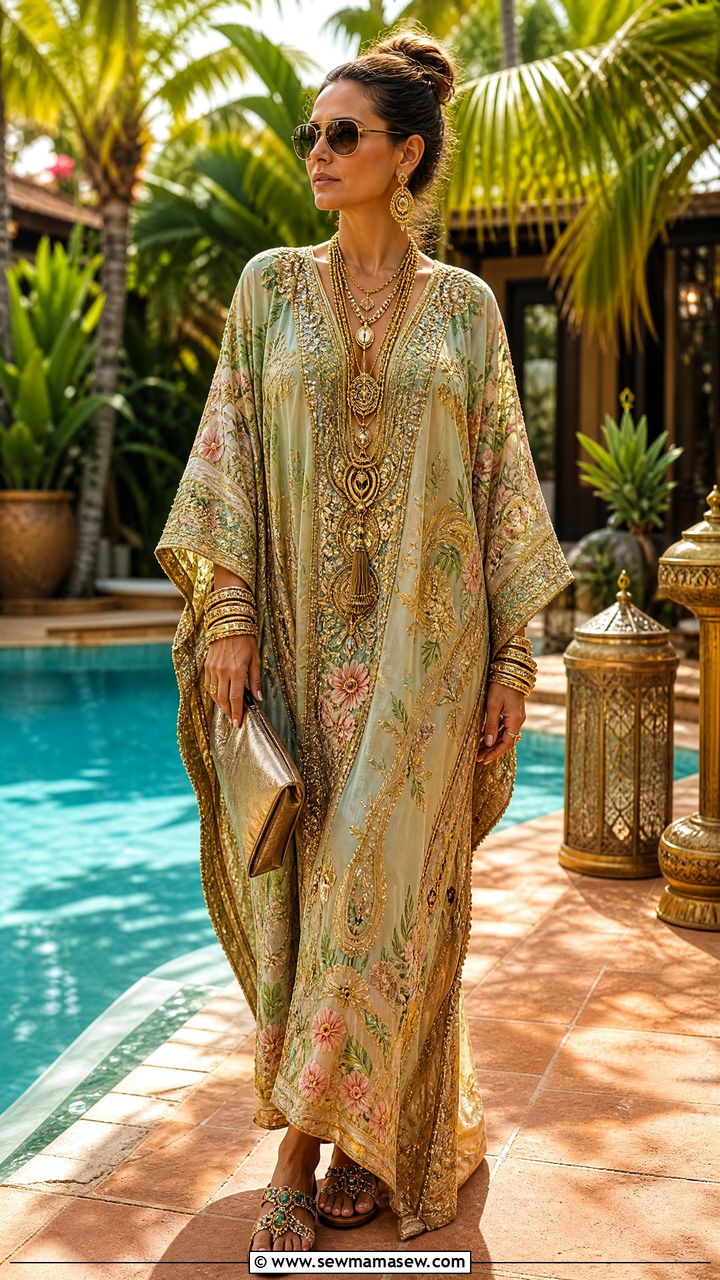 Embellished Kaftan Resort Maximalist Outfit - 35 maximalist outfits