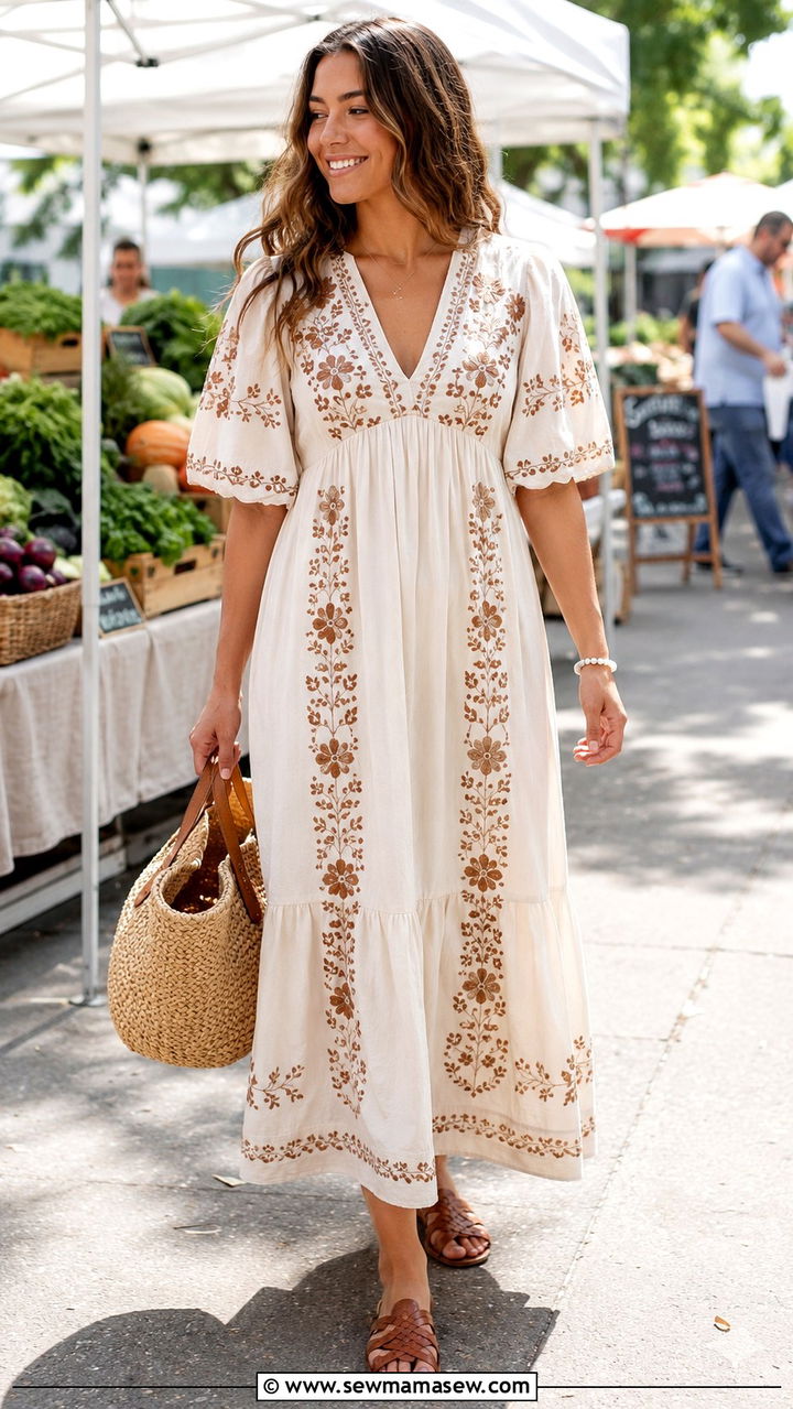 Embroidered Cotton Maxi Dress Outfit - 20 maxi dress outfits 2026