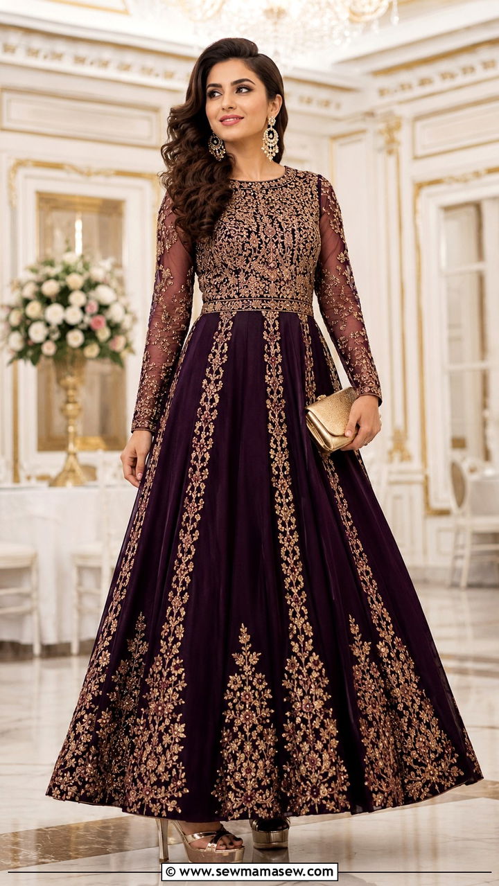 Embroidered Gown For Reception - 20 Wedding guest outfit ideas Indian wedding