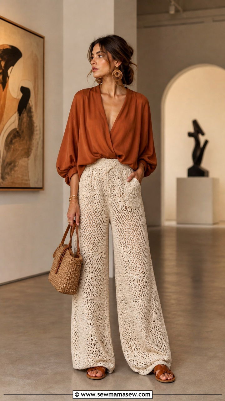 Embroidered Jeans With Peasant Blouse - 40 boho chic outfits 2026