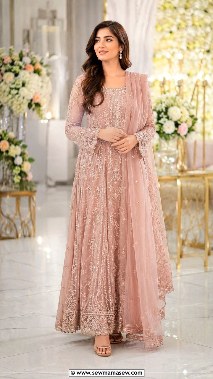 Embroidered Maxi Dress for Nikkah Guest - 25 Wedding guest outfit ideas Nikkah ceremony