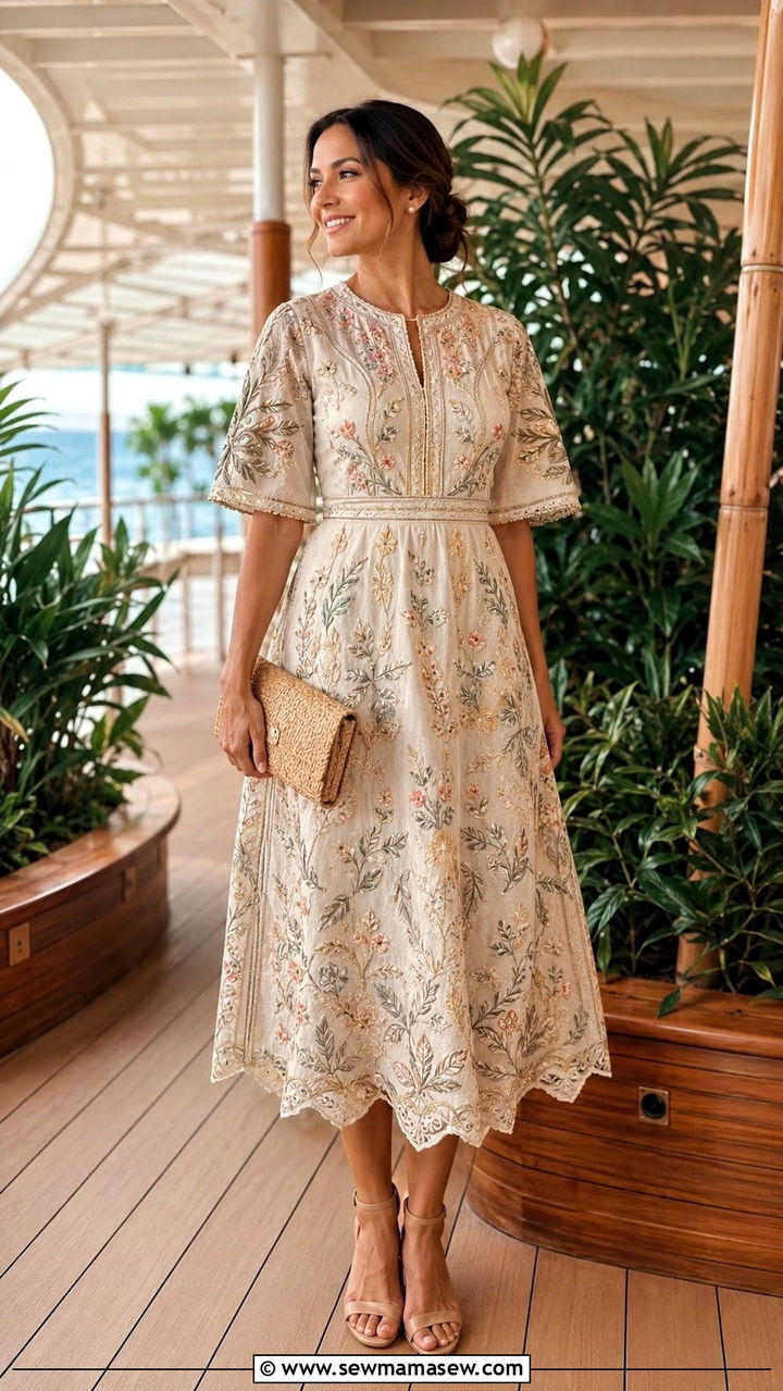 Embroidered Midi Dress Disney Cruise Formal Night - 30 Disney cruise formal night outfit