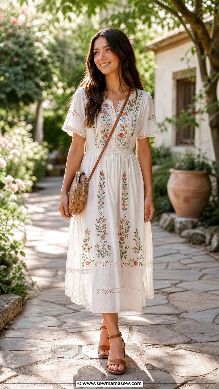 Embroidered Midi Dress Graduation - 30 Middle school graduation outfits