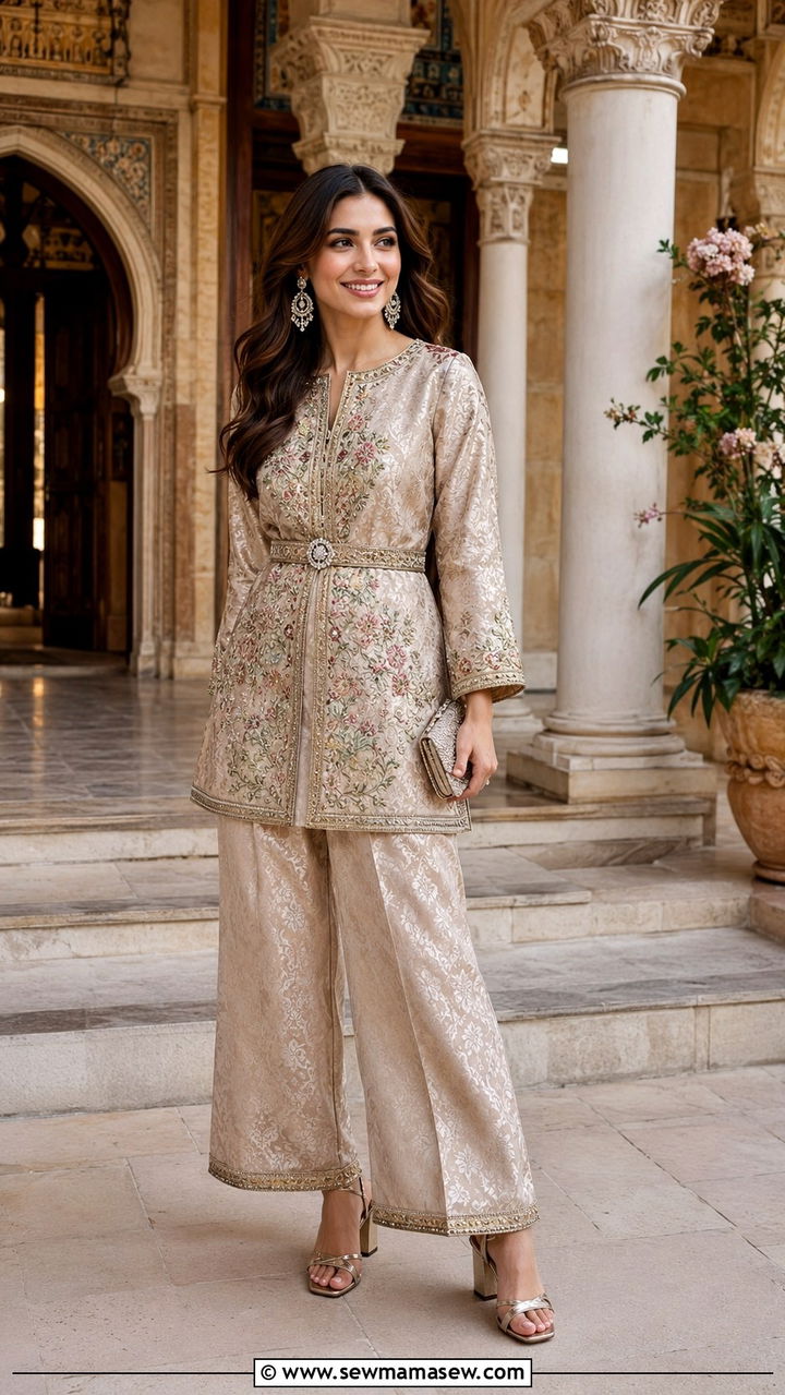 Embroidered Tunic And Palazzo Pants For Turkish Wedding - 25 Wedding guest outfit ideas Turkish wedding