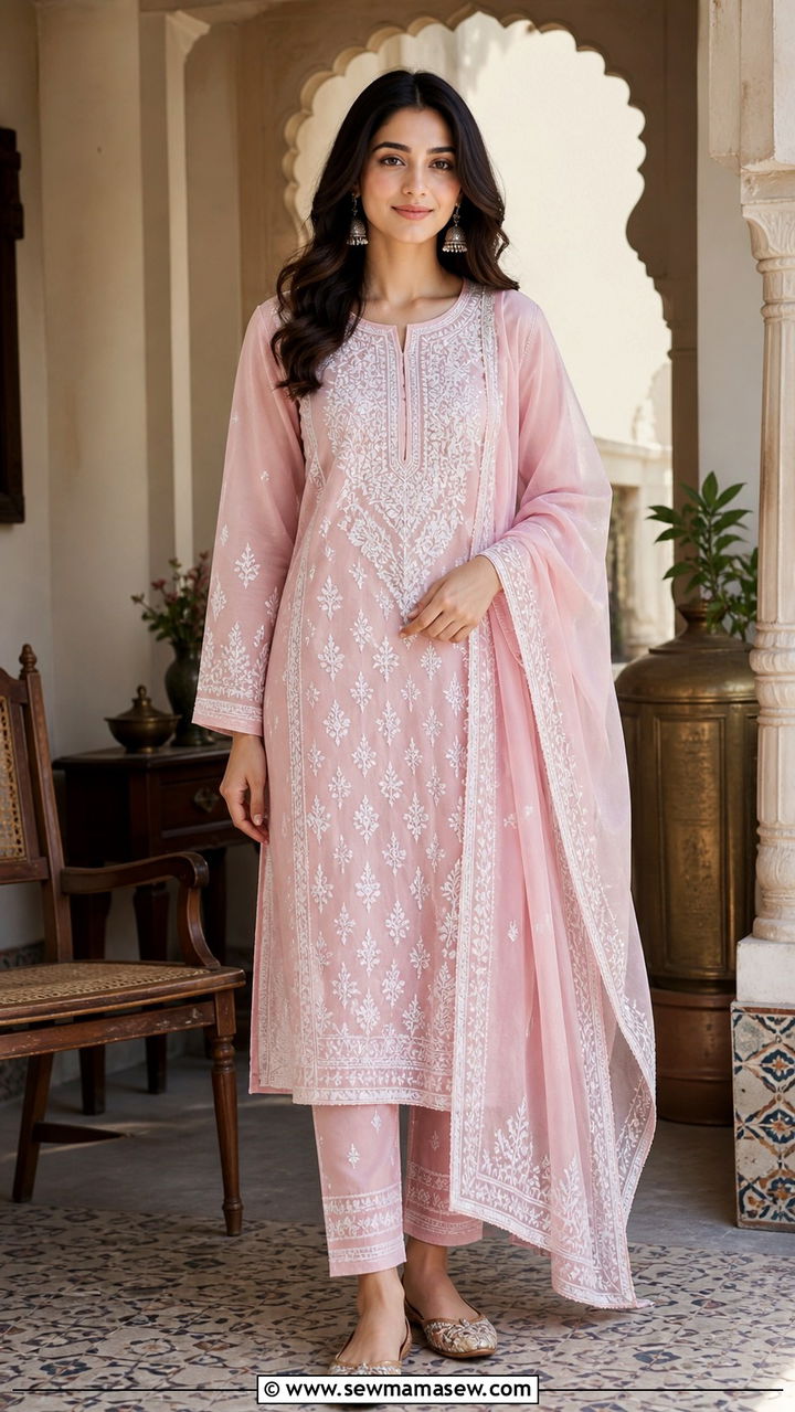 Embroidered Tunic And Straight Pants Ramadan - 40 Ramadan outfit ideas