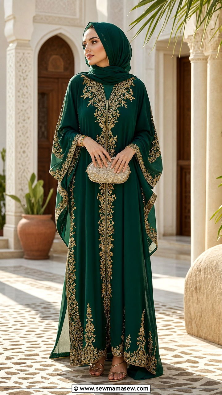 Embroidered Turkish Kaftan Outfit - 25 Eid outfit ideas Turkish