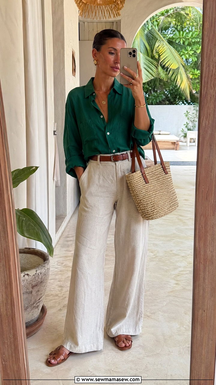 Emerald Green Oversized Shirt Outfit - 35 Emerald green outfit ideas