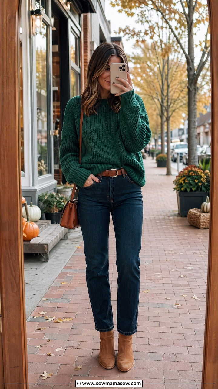 Emerald Green Sweater Outfit - 35 Emerald green outfit ideas